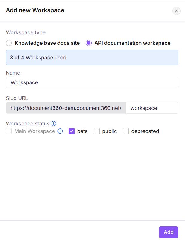 Create workspace